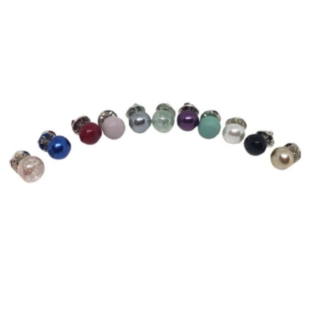 Resin Faux Pearl Minimalist Modesty Tie Tack Pin Pack of all 11 colors